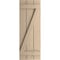 Ekena Millwork Rustic Three Board Joined Board-n-Batten Knotty Pine Faux Wood Shutters w/Z-Board, 16 1/2W x 68H, PR SHUBJZ16X68KPPR - alternate 14